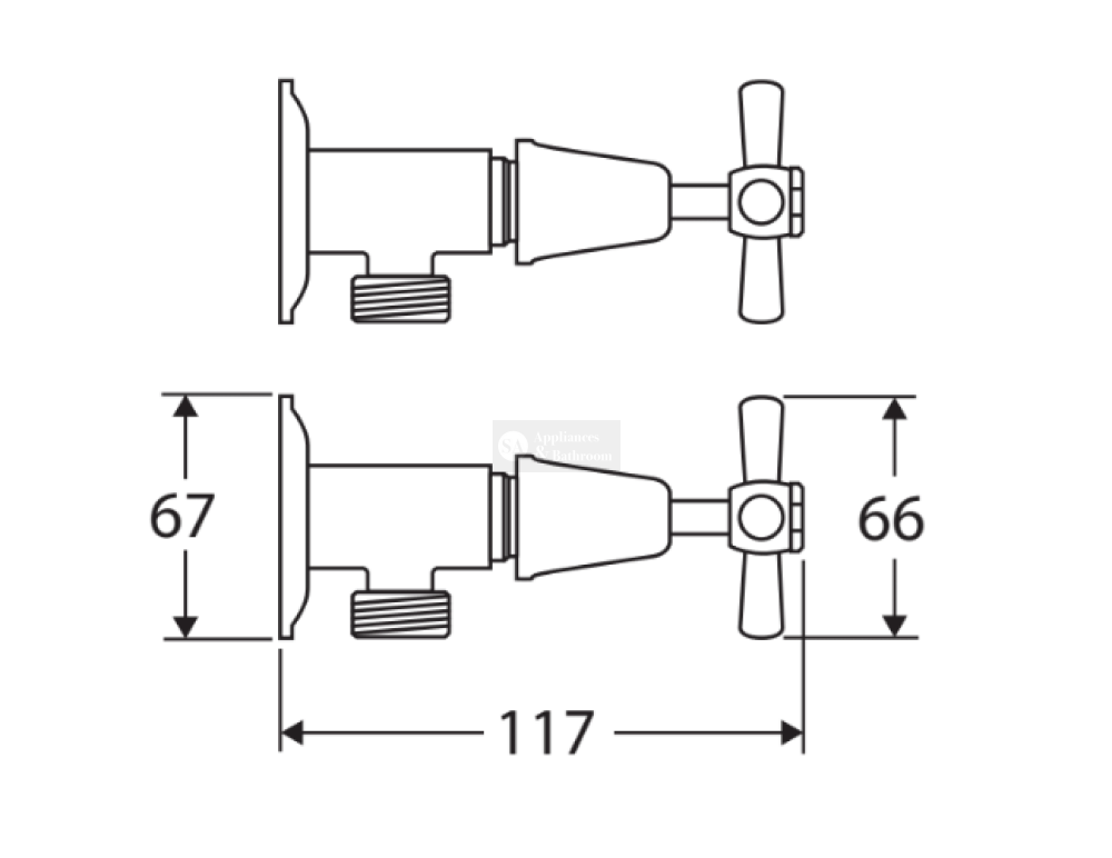 Fienza Houston Washing Machine Assemblies - Chrome Washing Machine Stops