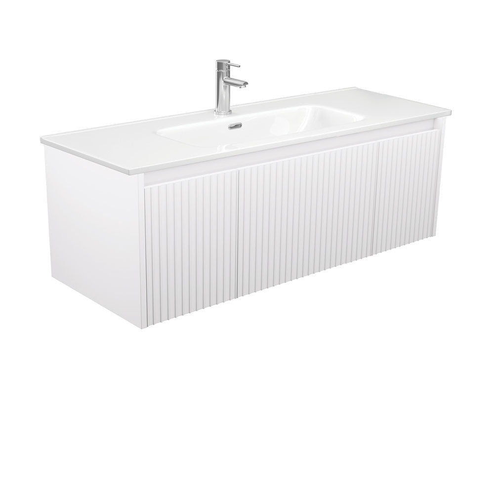 Fienza JOL120RW 1200 Joli Alina Satin White Wall-Hung Vanity - Vanity Units