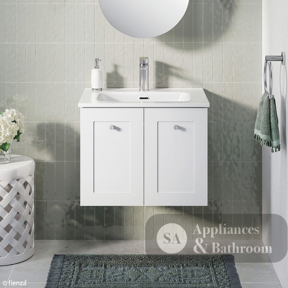 Fienza JOL60M Joli Mila 600mm Wall Hung Vanity Satin White - Vanity Units