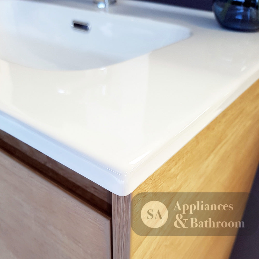 Fienza Joli Edge JOL60S 600mm Scandi Oak Wall Hung Vanity - Vanity Units