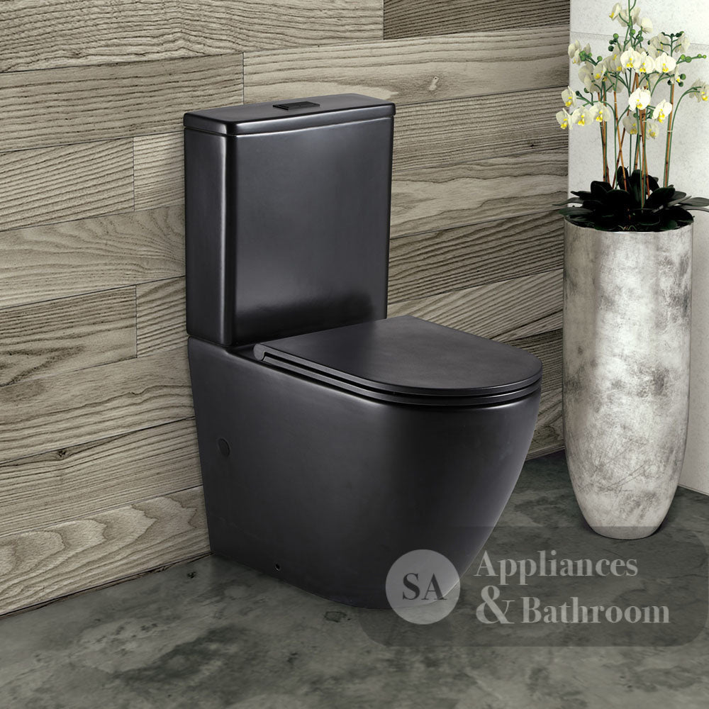 Fienza K002MBA Koko S Trap 90-160 Toilet Suite Matte Black - Toilet Suites