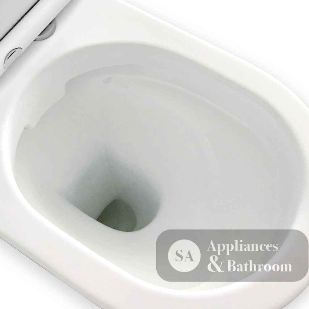 Fienza K005B Delta S-Trap 160-230mm Toilet Suite White - Chrome Buttons - Toilet Suites