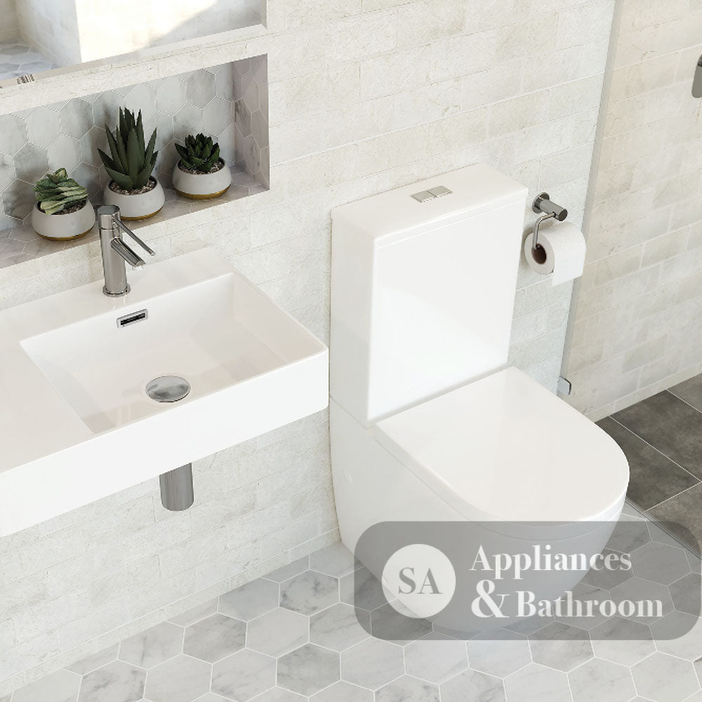 Fienza K011B Alix Extended Height S-Trap 160-230mm Toilet Suite White - Toilet Suites
