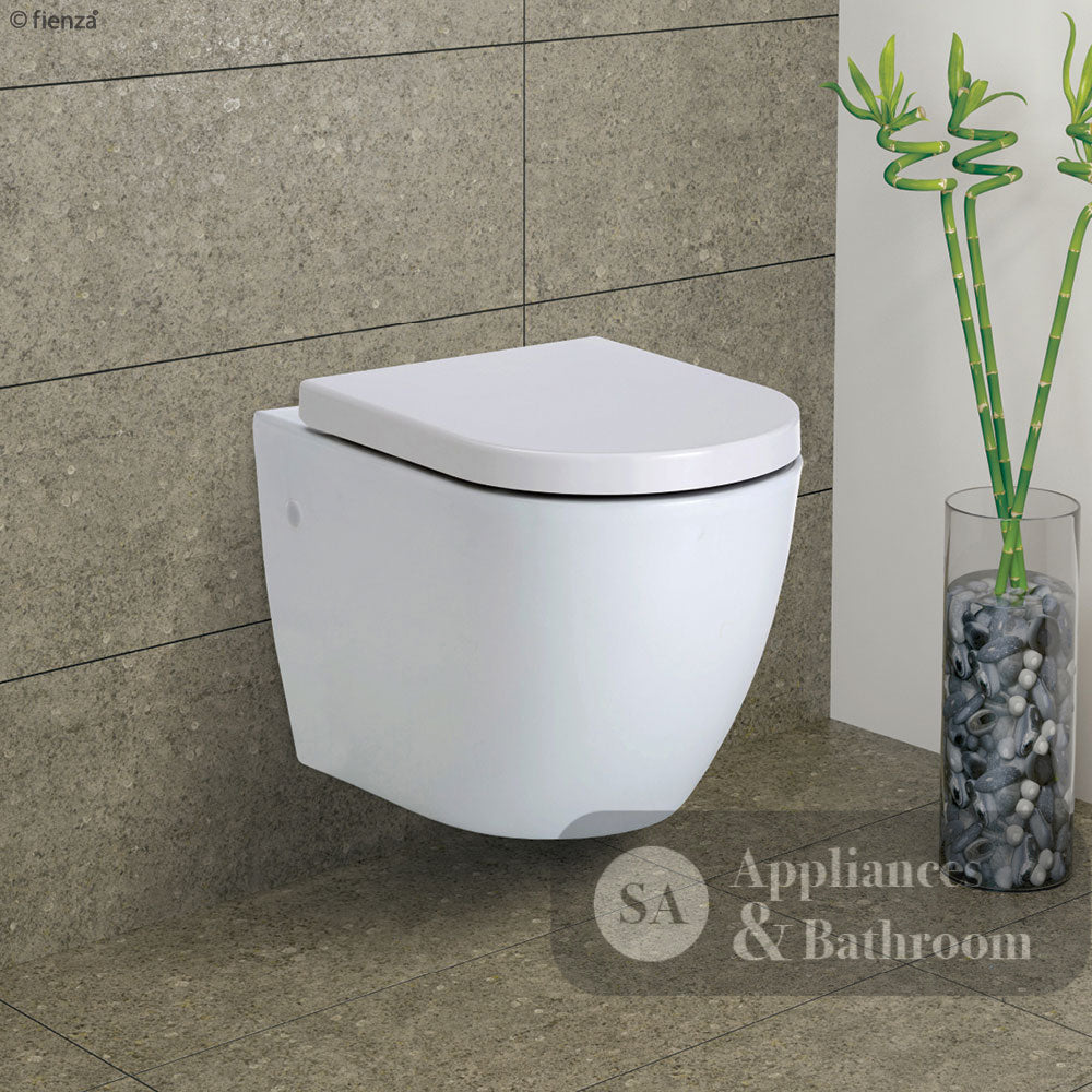 Fienza K2376W-PS Koko Gloss White Wall-Hung Toilet Suite - In Wall Toilets