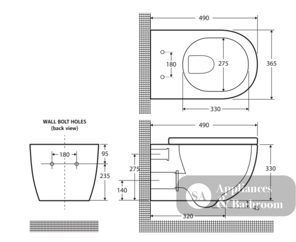 Fienza K2376W-PS Koko Gloss White Wall-Hung Toilet Suite - In Wall Toilets