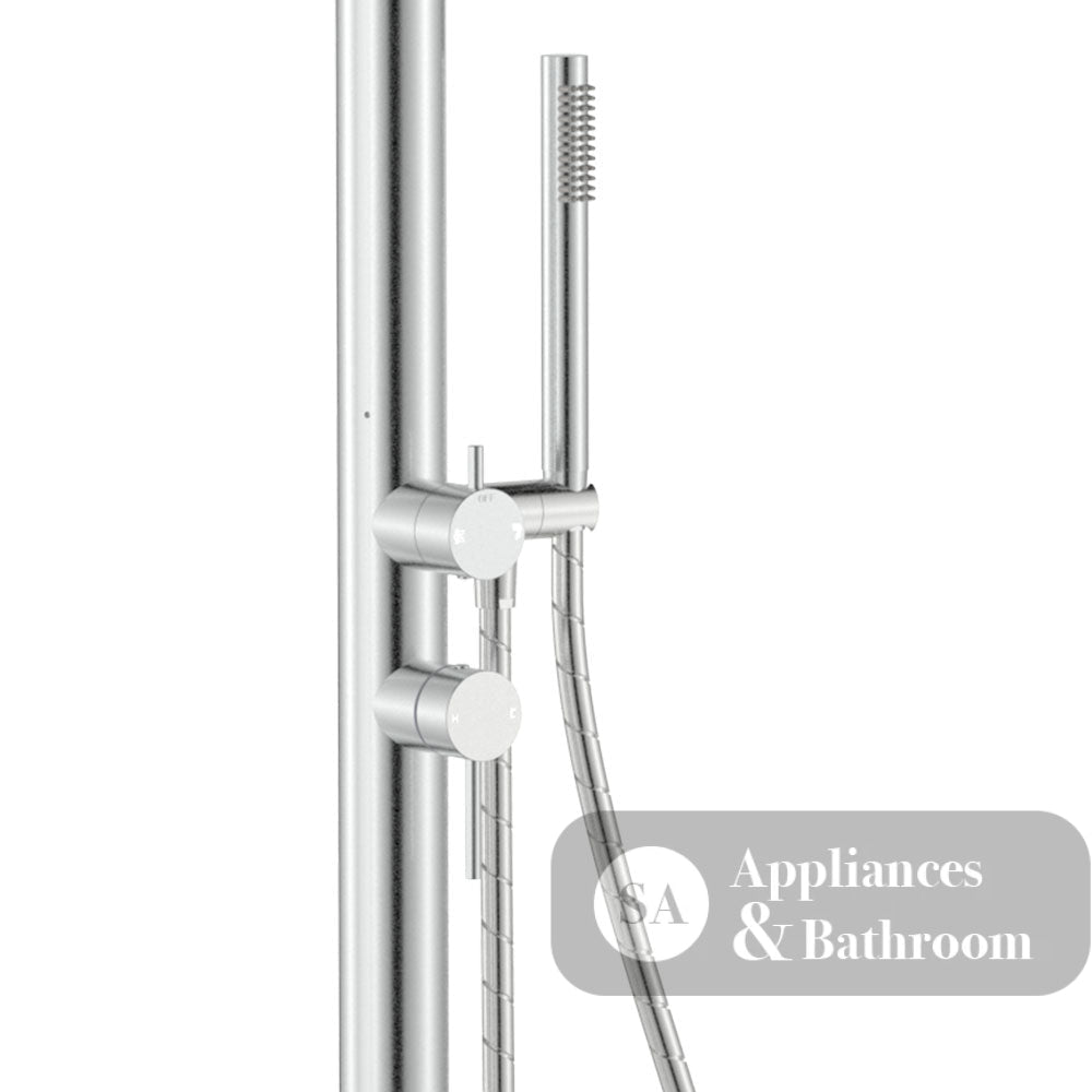 Fienza Kaya 455190 Floor Mounted Outdoor Twin Shower 316 Brushed Stainless Steel - Twin Showers