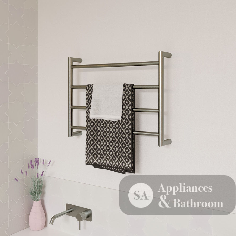 Fienza Kaya 8286045BN Heated Towel Rail 600 x 450mm Brushed Nickel - Bathroom Accessories