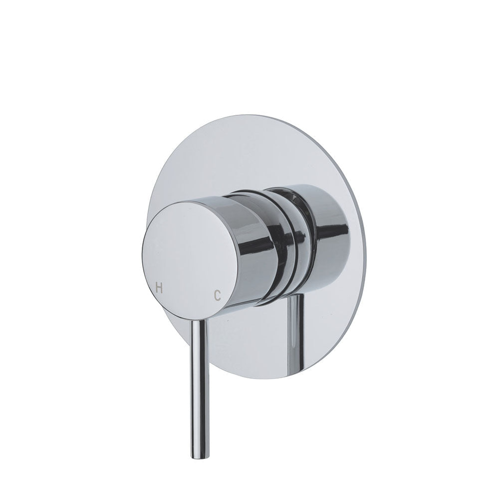 Fienza Kaya Large Round Plate Wall Mixer - Chrome - Chrome - Wall Mixer