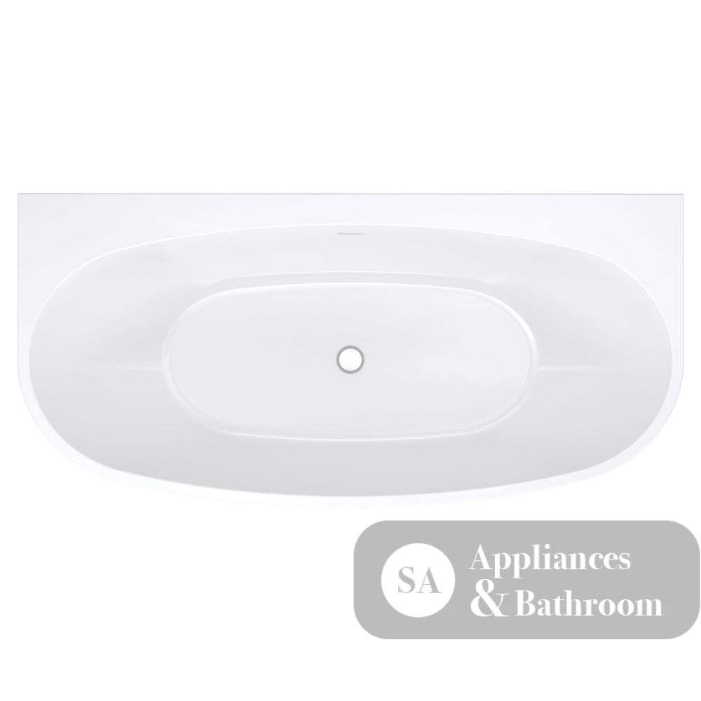 Fienza Keeto Back-to-wall Acrylic Bath 1700mm - Gloss White - Back To Wall Bath