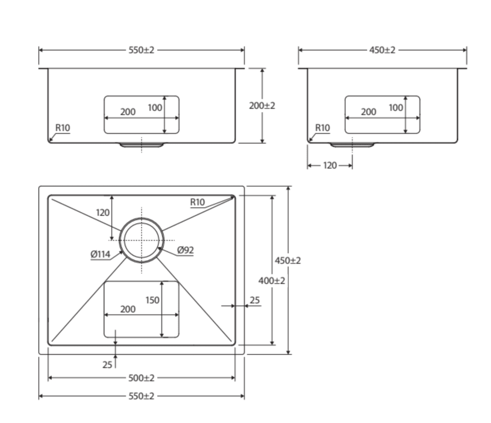 Fienza Large Single Bowl Kitchen Sink Kit - Stainless Steel 68402Kit Top Mounted Sinks