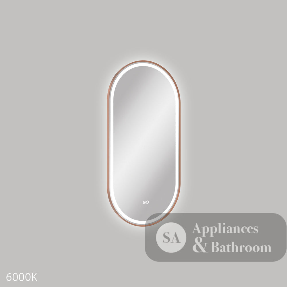 Fienza LED4590FPCO Empire LED Brushed Copper Framed Mirror 450 x 900mm - Mirrors