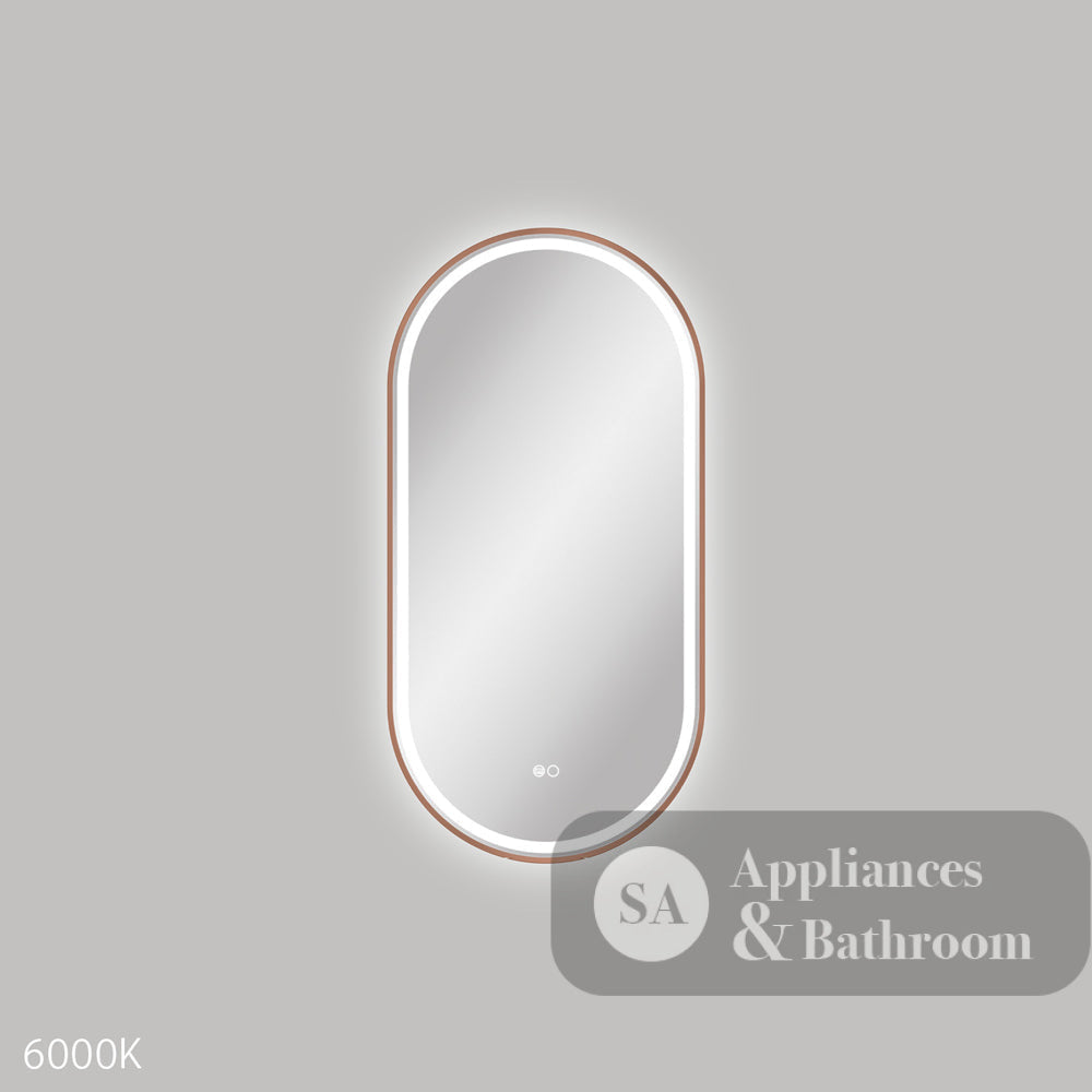 Fienza LED4590FPCO Empire LED Brushed Copper Framed Mirror 450 x 900mm - Mirrors