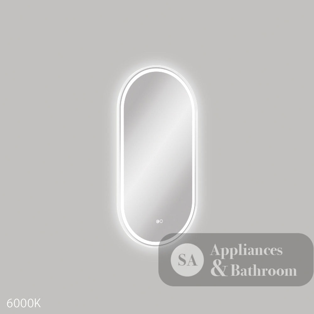 Fienza LED4590FPW Empire LED Matte White Framed Mirror 450 x 900mm - Mirrors