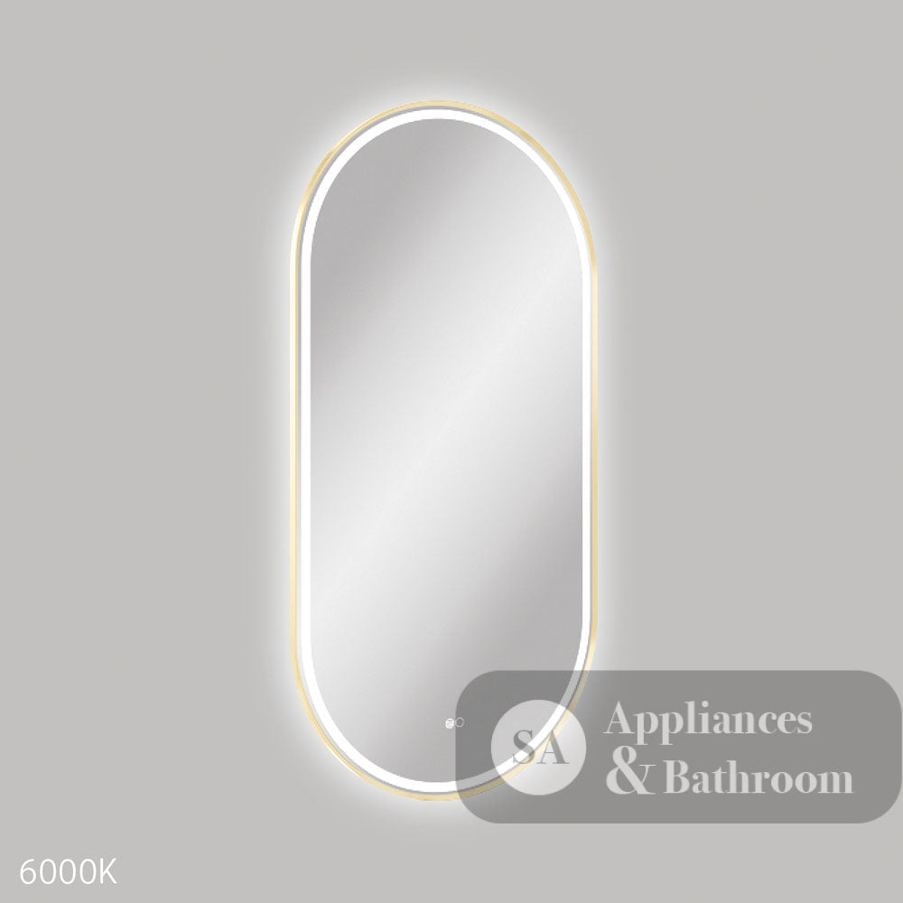 Fienza LED60120FPUB Empire LED Urban Brass Framed Mirror 600 x 1200mm - Mirrors