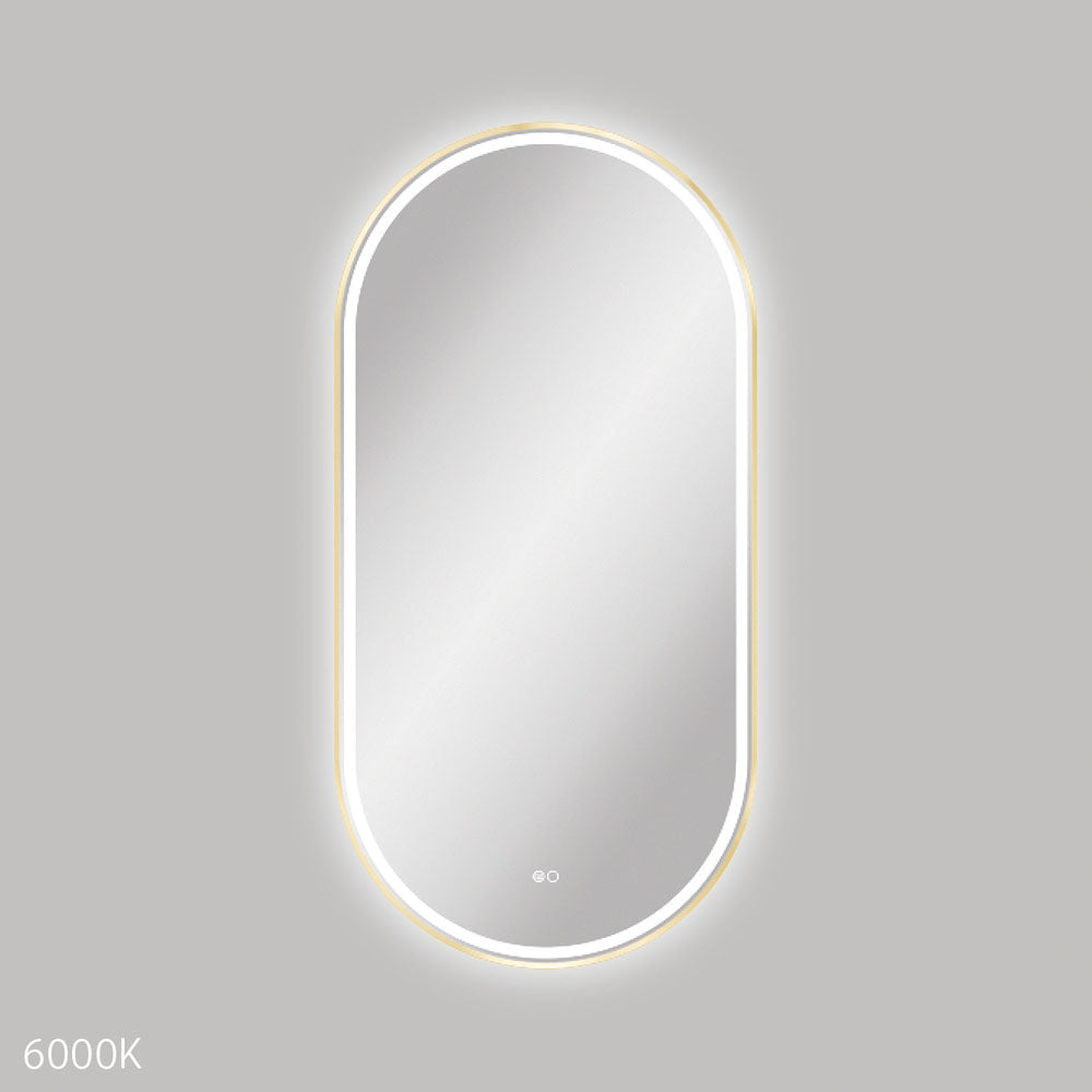 Fienza LED60120FPUB Empire LED Urban Brass Framed Mirror 600 x 1200mm - Mirrors