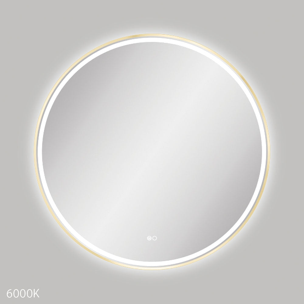 Fienza LED900FRUB Reba LED Urban Brass Framed Mirror 900mm - Mirrors