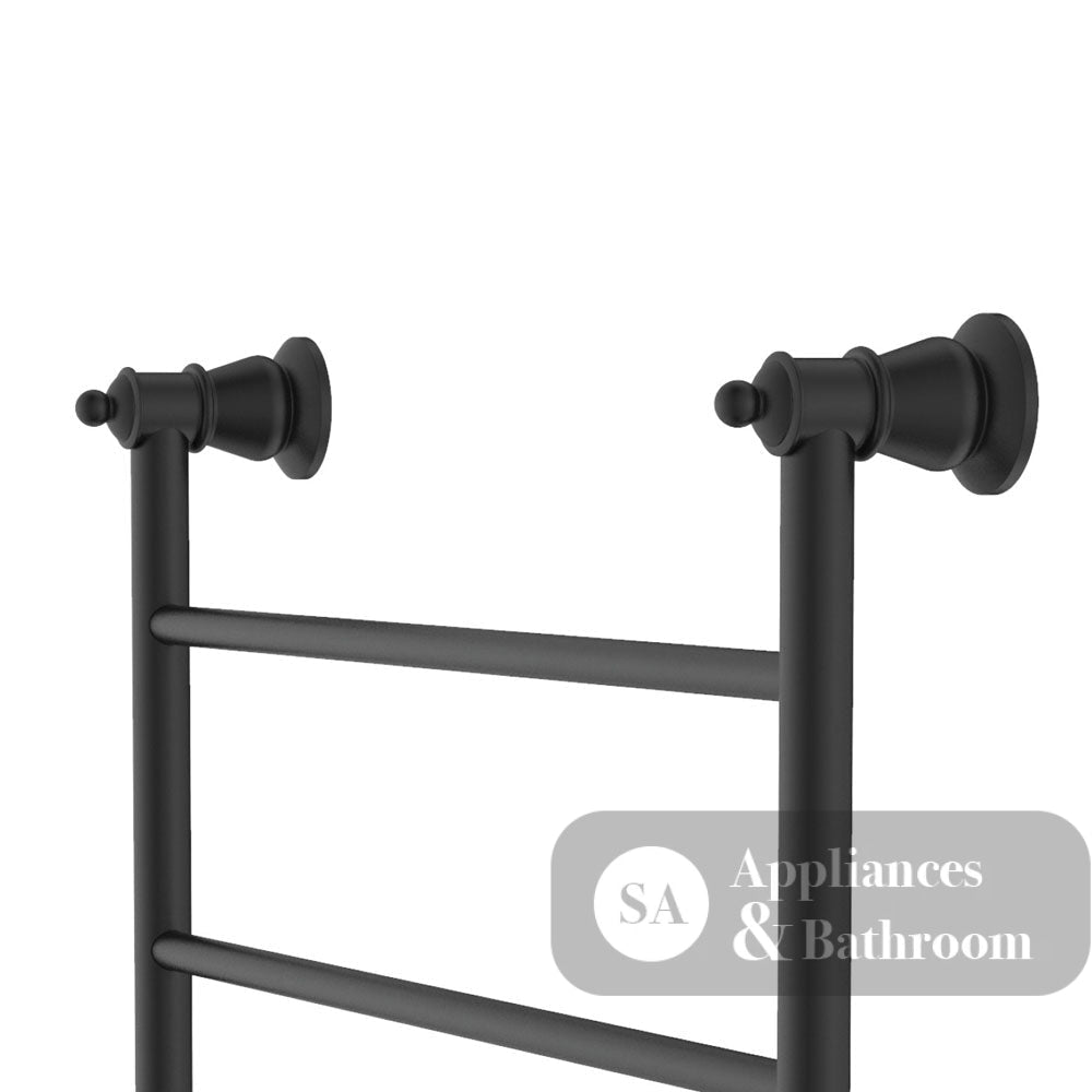 Fienza Lillian Heated Towel Rail - Matte Black - Heated Towel Ladder
