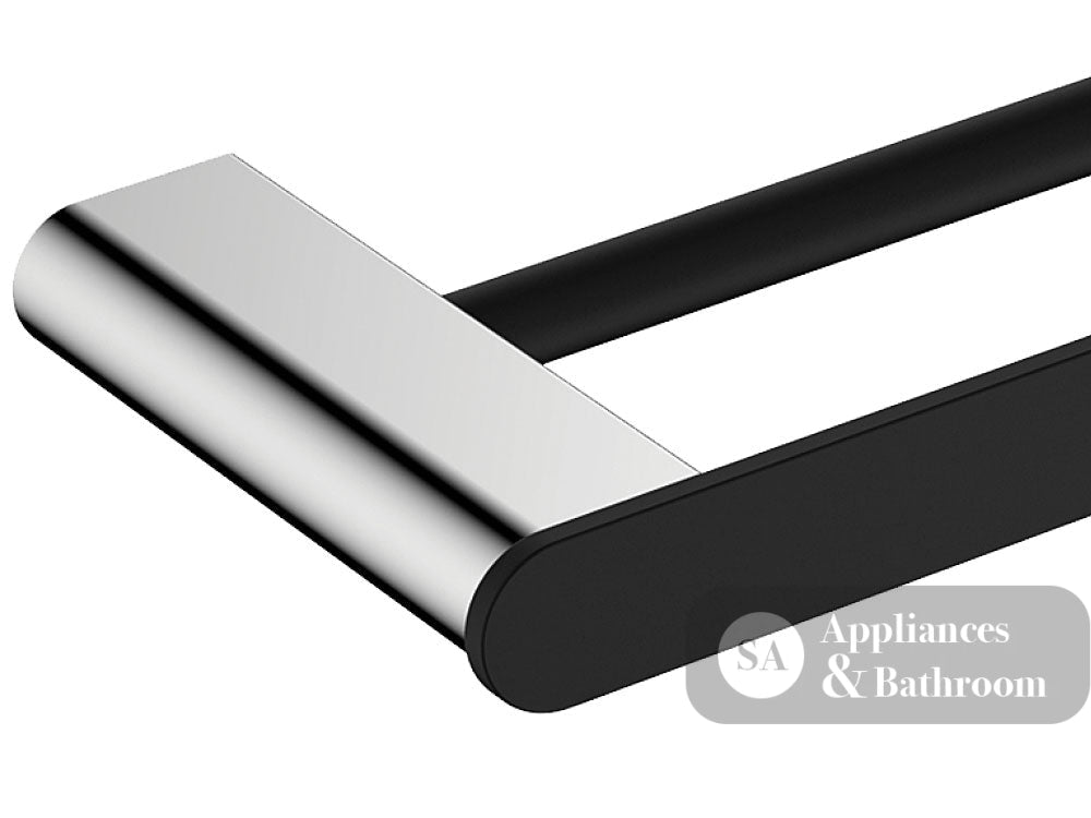 Fienza Lincoln 800mm Towel Rail Black & Chrome 86008800 - TOWEL RAIL & RACKS