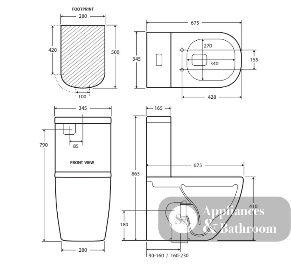 Fienza Lincoln Back-to-Wall Suite - Back to Wall Suites