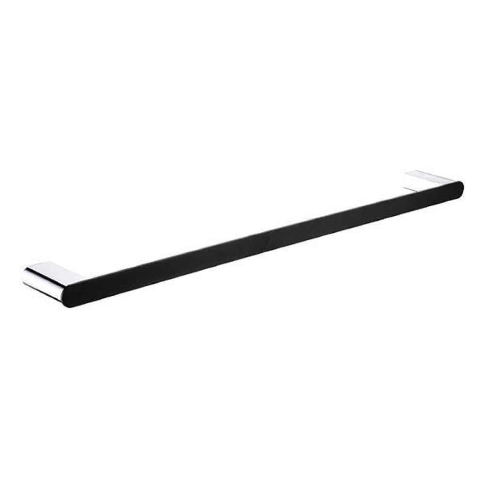 Fienza Lincoln Black & Chrome 900mm Single Towel Rail 86001900 - TOWEL RAIL & RACKS