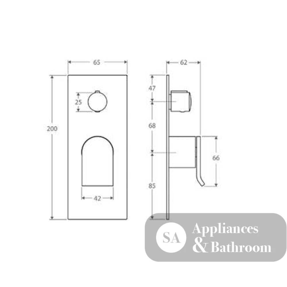 Fienza Lincoln Wall Shower Mixer with Diverter Mixed Finish - MIXER