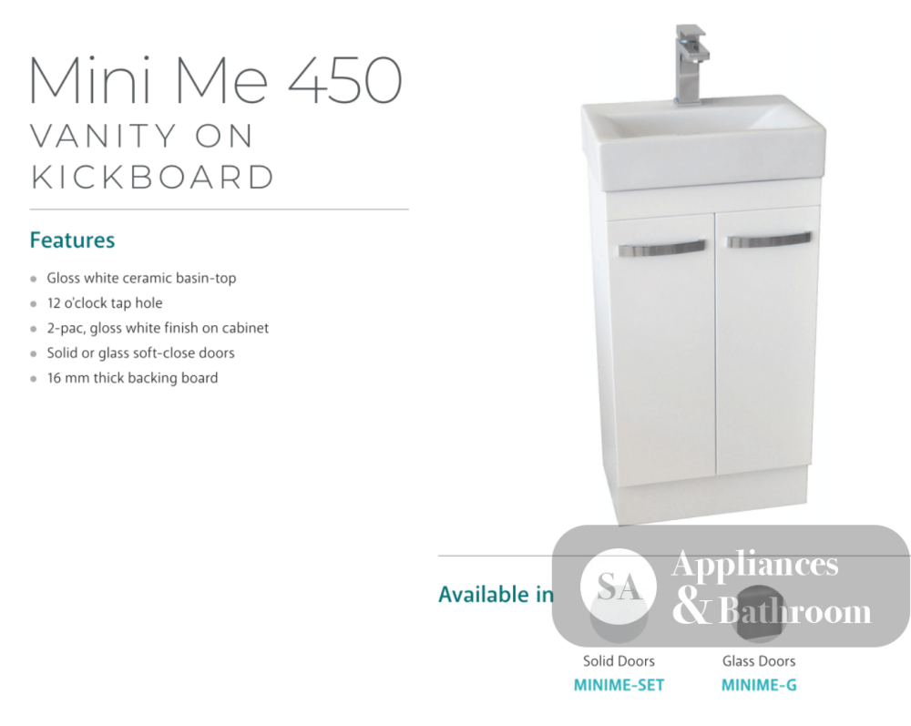 Fienza Minime-Set Mini Me 450Mm White Vanity Unit - Special Order Units