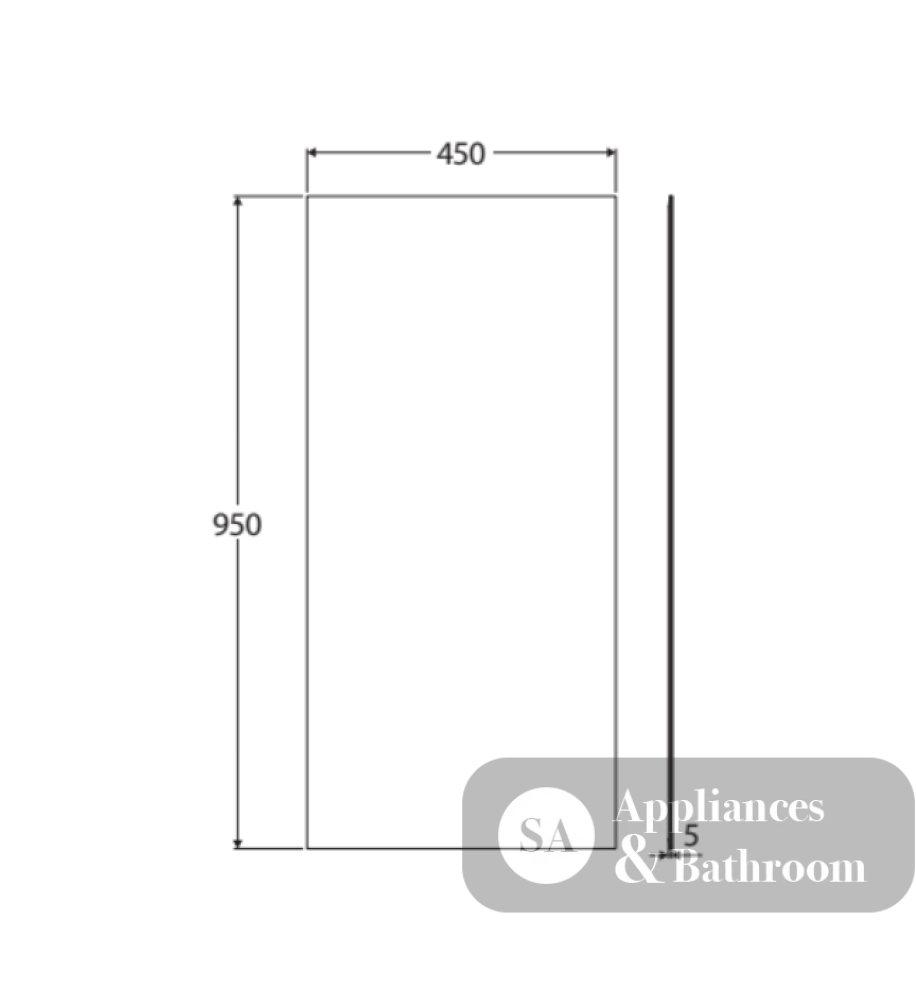 Fienza PEM-4595 Pencil Edge Rectangular Mirror 450 x 950mm - Mirrors