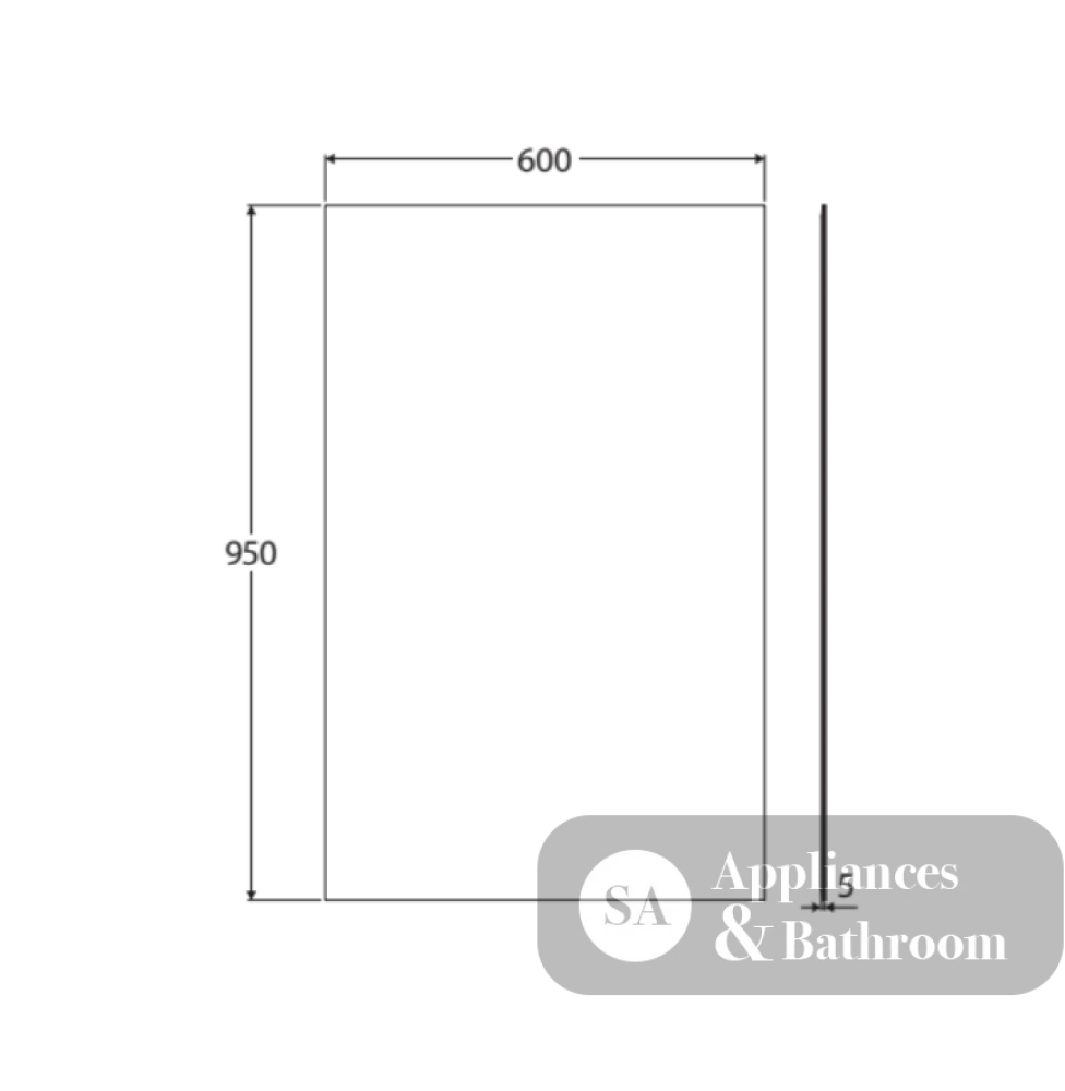 Fienza PEM-6095 Pencil Edge Rectangular Mirror 600 x 950mm - Mirrors
