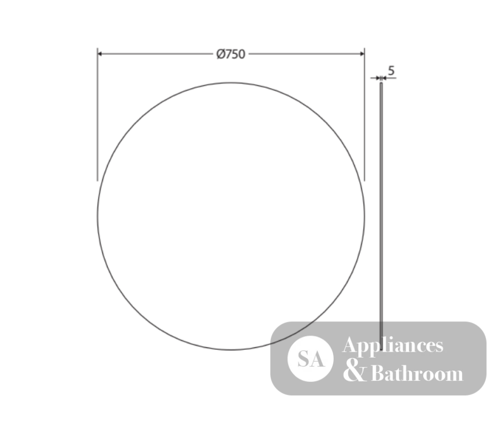 Fienza PEM750R Round Mirror 750mm - Mirrors