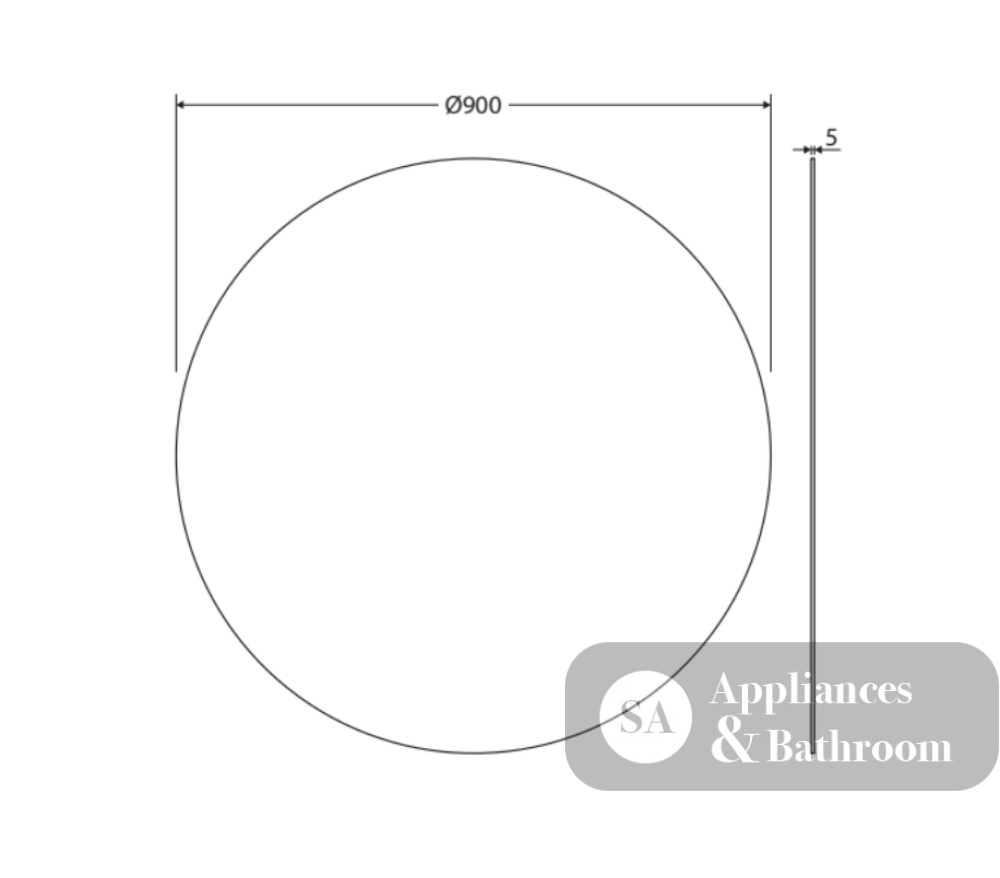Fienza PEM900R Round Mirror 900mm - Mirrors