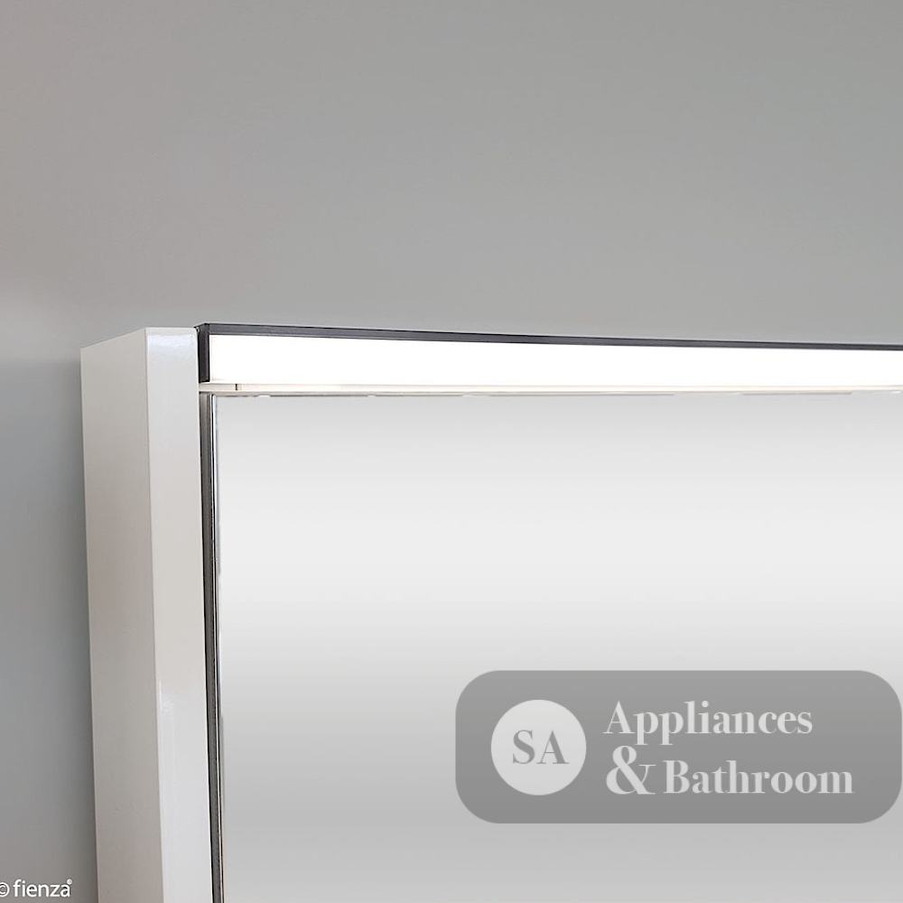Fienza PSC1200MW-LED 1200mm Mirror LED Cabinet Satin White - Mirrors & Cabinets