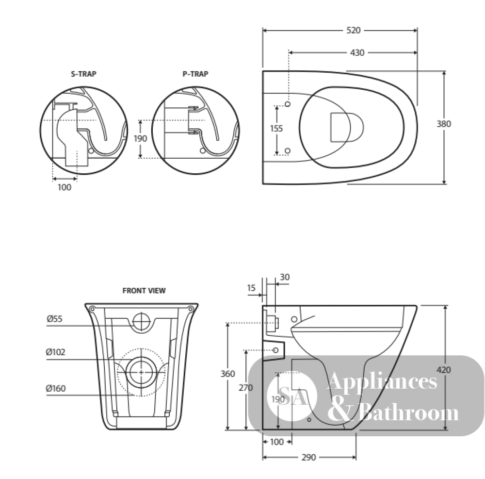 Fienza Rak Sensation Wall-Faced Suite - Wall Faced Suite