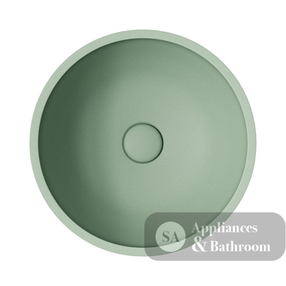 Fienza RB074SG Alba Round Concrete Above Counter Basin Sage - Basins