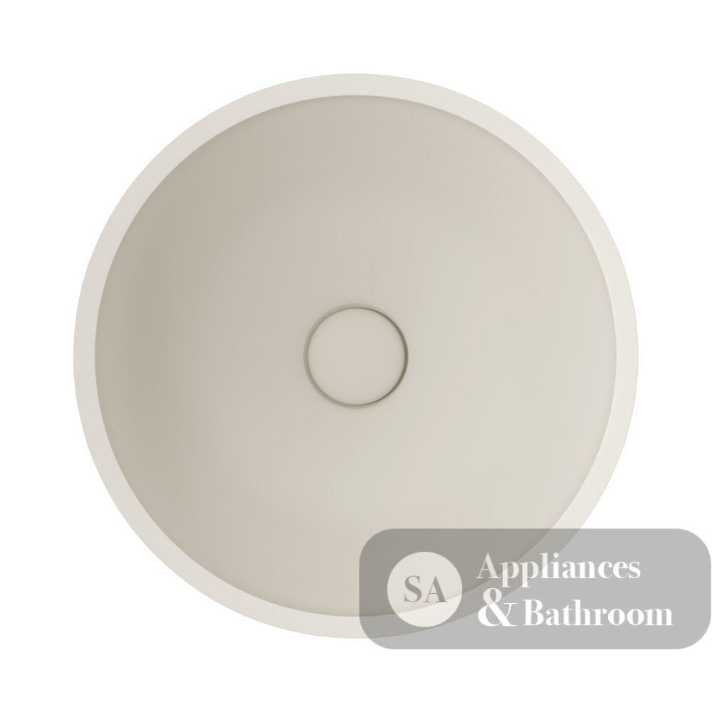 Fienza RB074W Alba Round Concrete Above Counter Basin Warm White - Basins