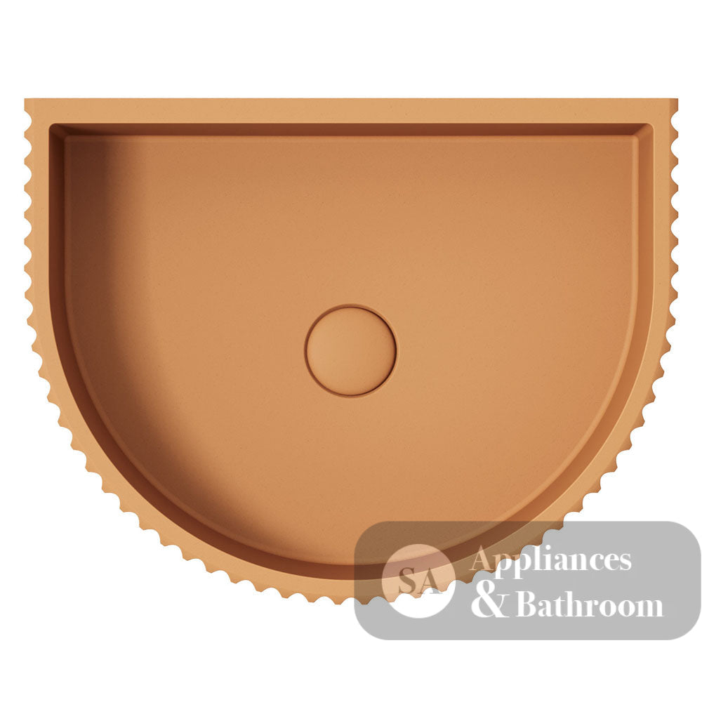 Fienza RB078TU Valentina Fluted Arch Concrete Wall Basin Tuscan - Basins