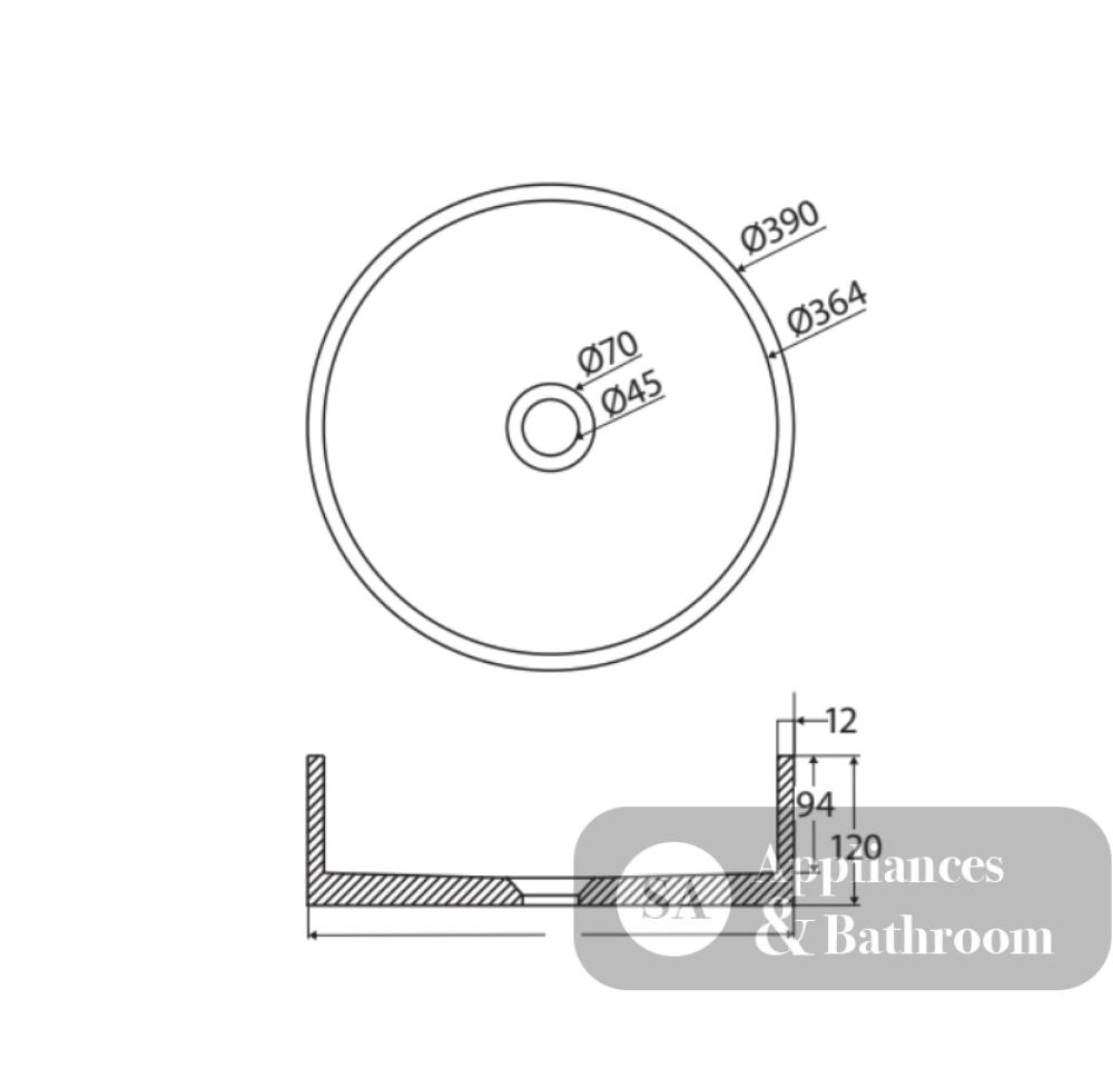 Fienza RB199W Jada Concrete Above Counter Basin Warm White - Basins