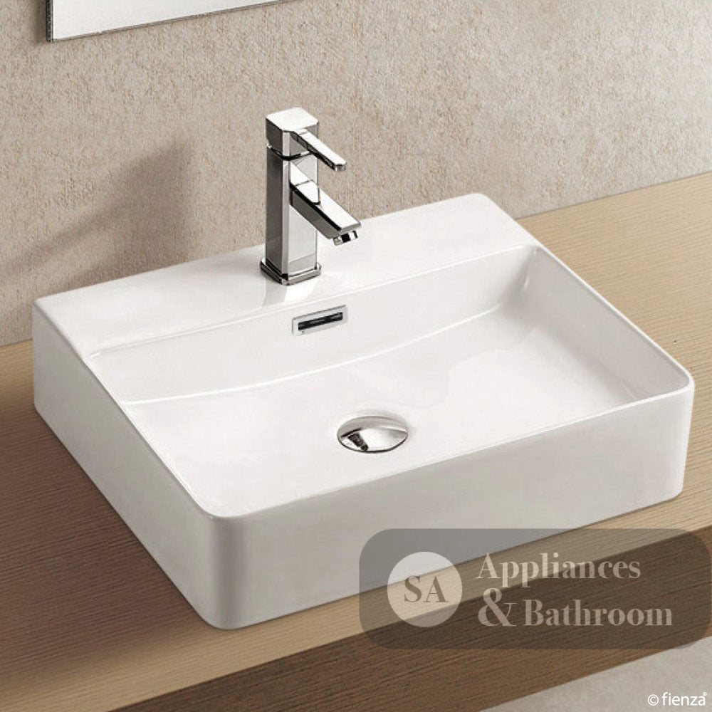 Fienza RB2173 Petra Above Counter 1 Tap Hole Ceramic Basin White - Basins