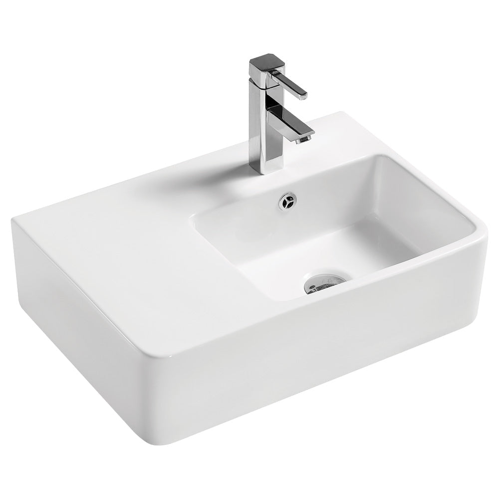 Fienza RB2275R Delta Care Gloss White Right Bowl Wall Hung Basin - Basins