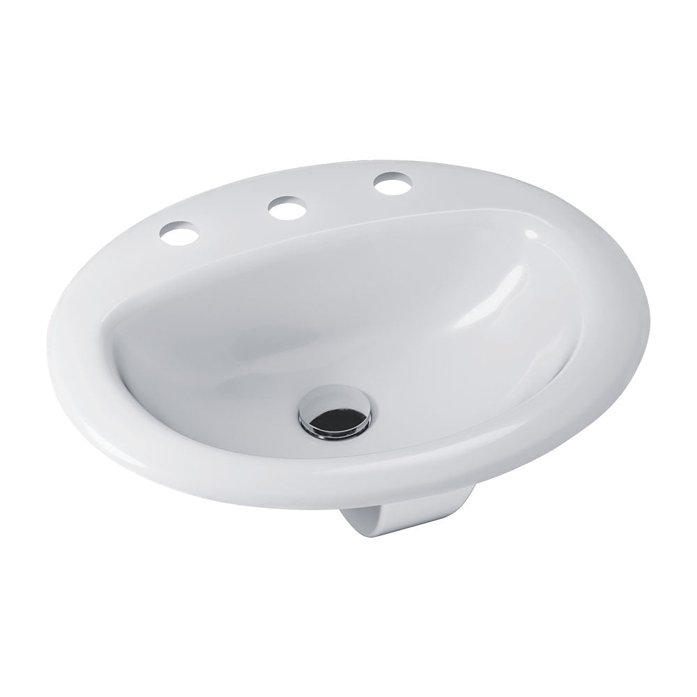 Fienza RB405-3 Stella Inset Basin 3 Tap Holes White - Basins