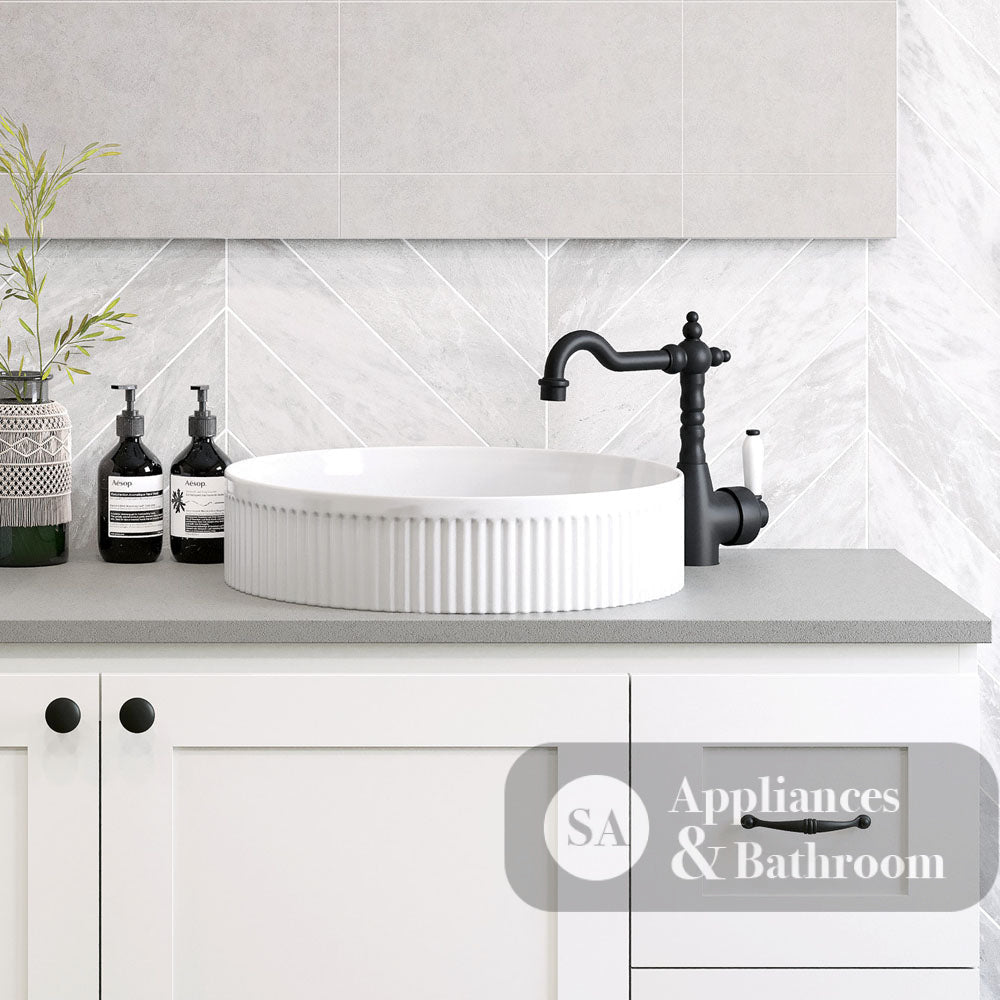 Fienza RB465 Eleanor Round Above Counter Basin Gloss White - Basins