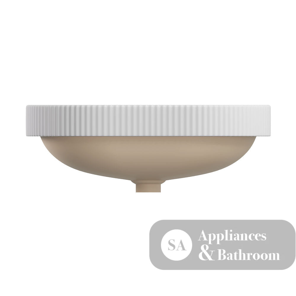 Fienza RB469 Eleanor Oval Semi Inset Basin with Overflow Gloss White - Basins