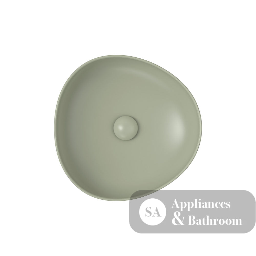 Fienza RB486MG Pebble Small Above Counter Basin Matte Olive - Basins