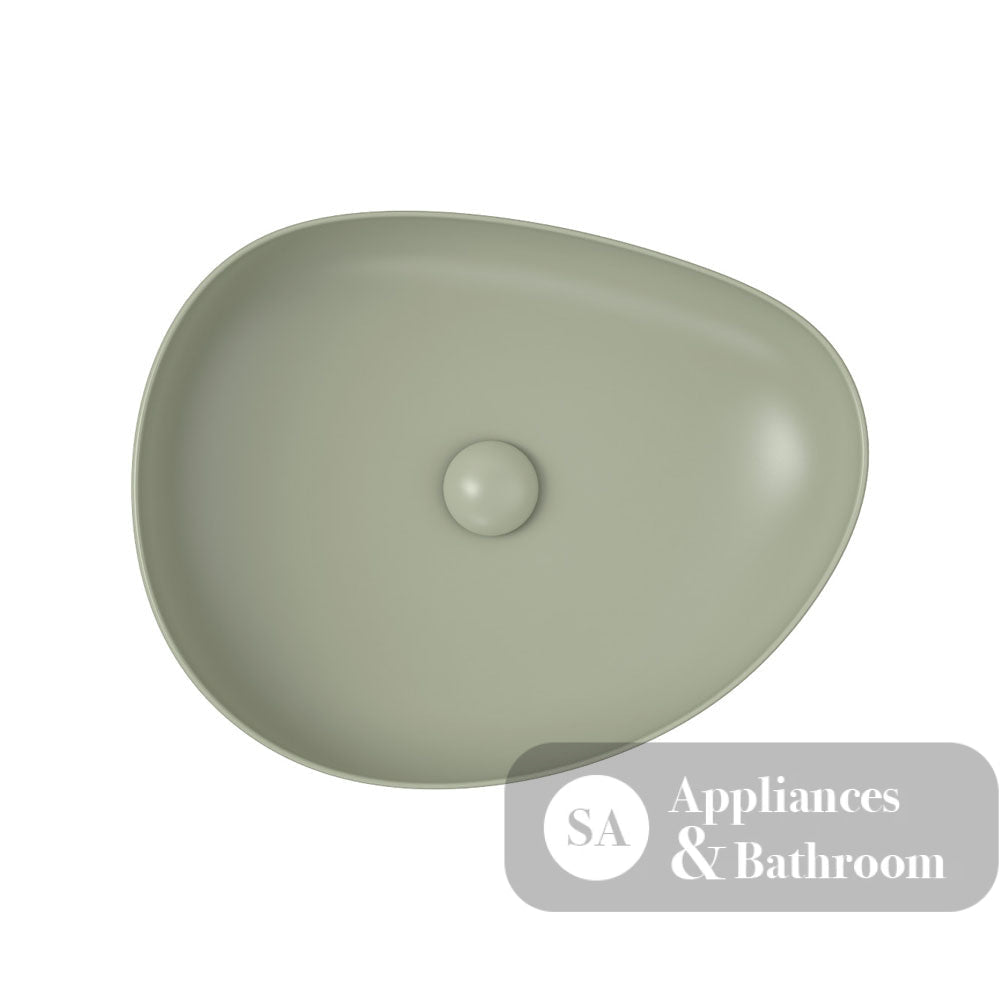 Fienza RB487MG Pebble Medium Above Counter Basin Matte Olive - Basins