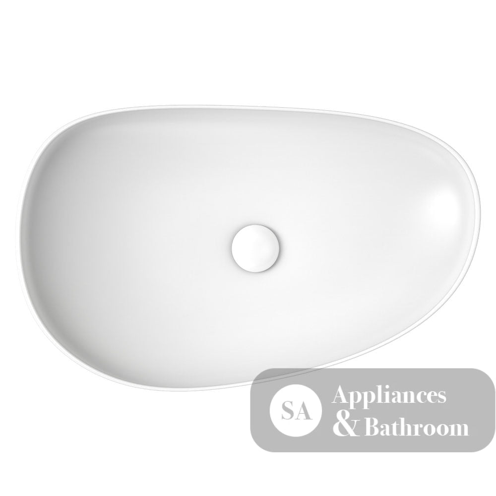Fienza RB489W Pebble Large Above Counter Basin Matte White - Basins