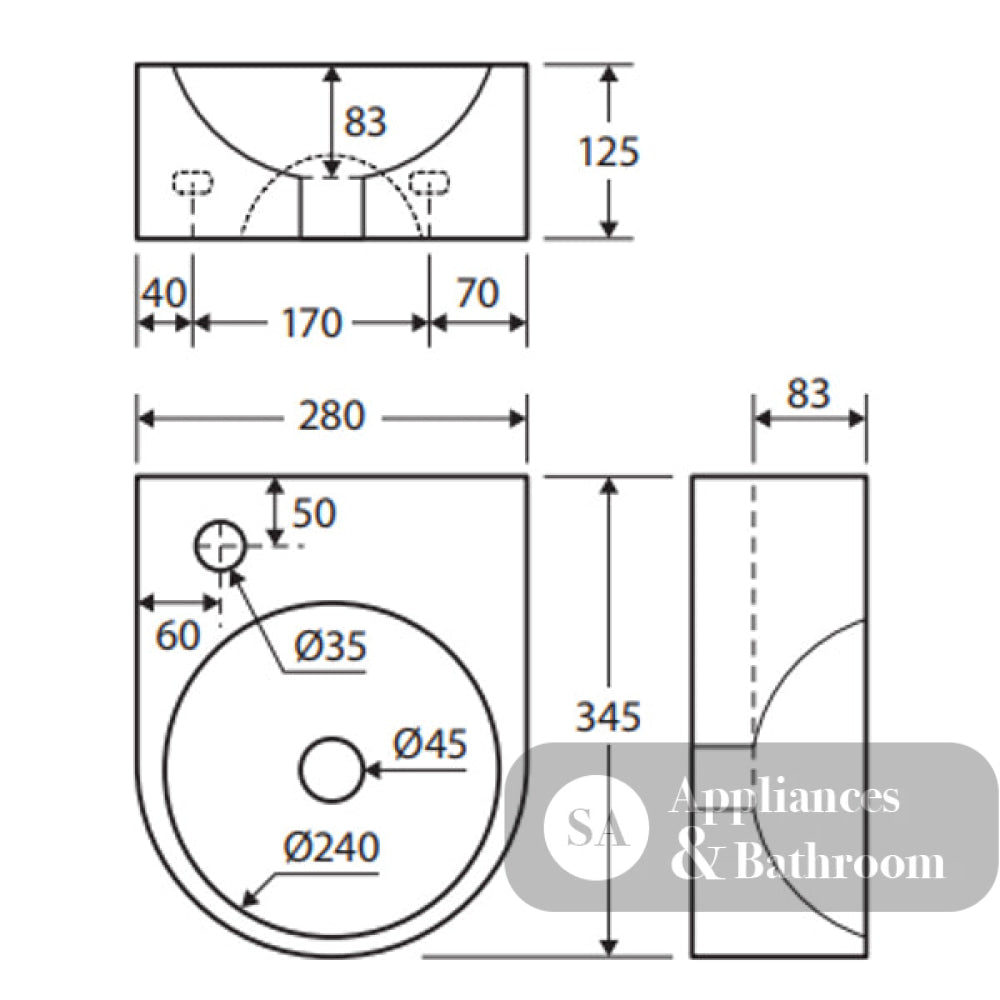 Fienza RB5008 Junior Wall Basin - Basins