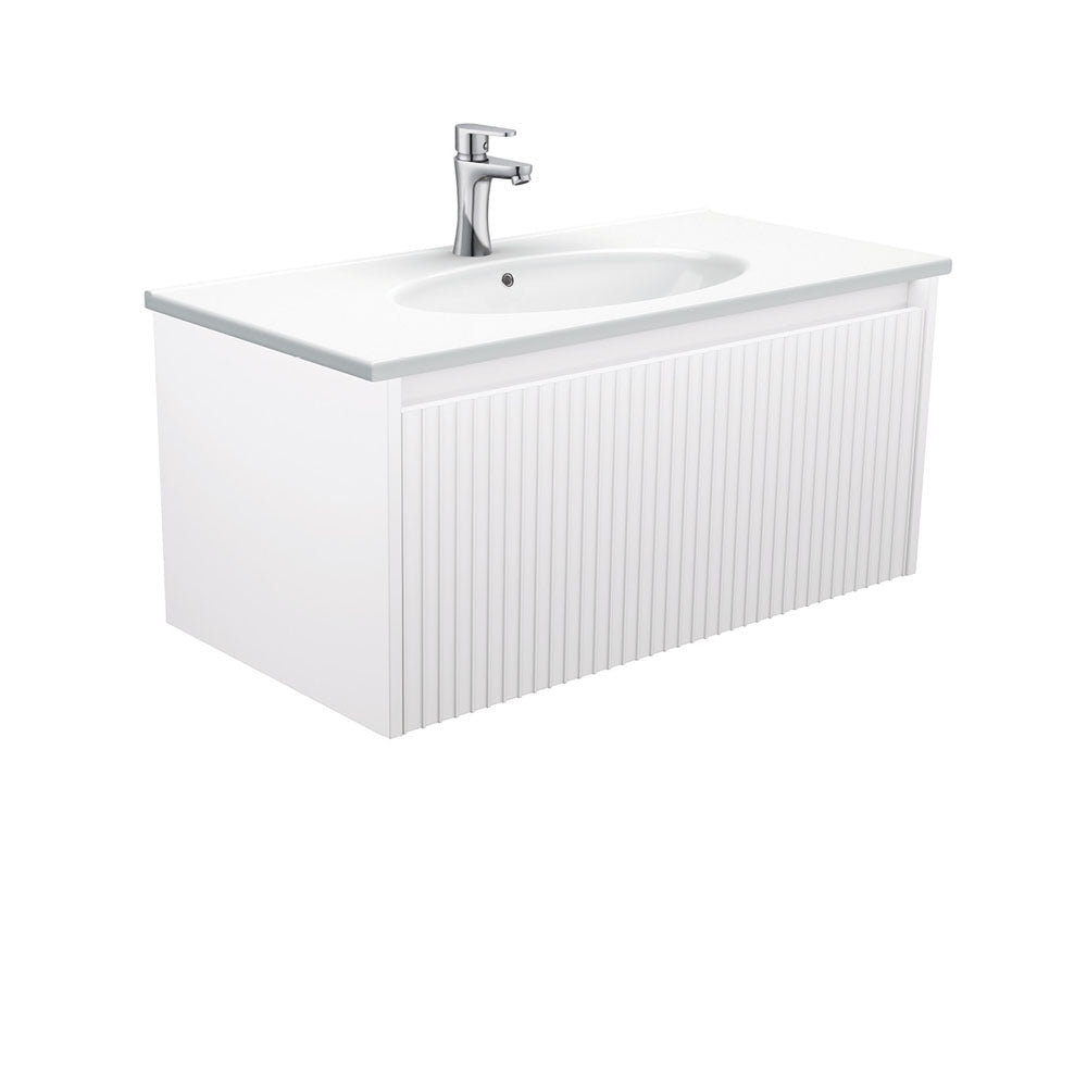 Fienza ROT90RW Rotondo Alina White 900 Wall-Hung Vanity - Vanity Units
