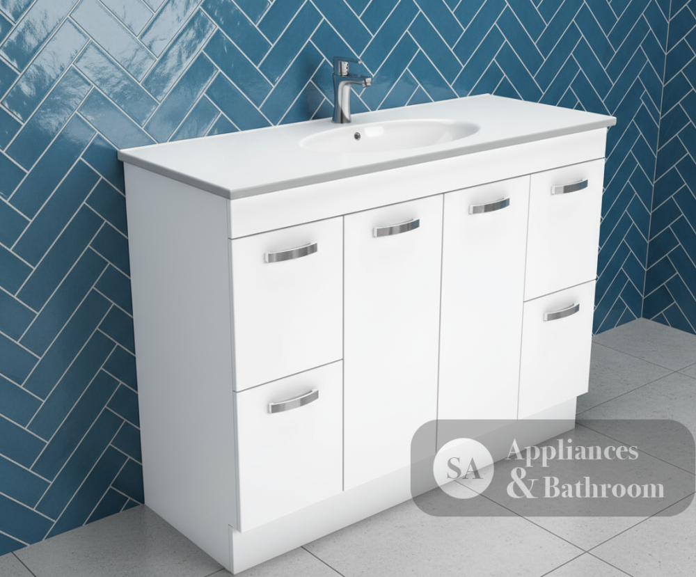 Fienza Rotondo ROT120NKW 1200mm Vanity with Kicker White - Vanity Units