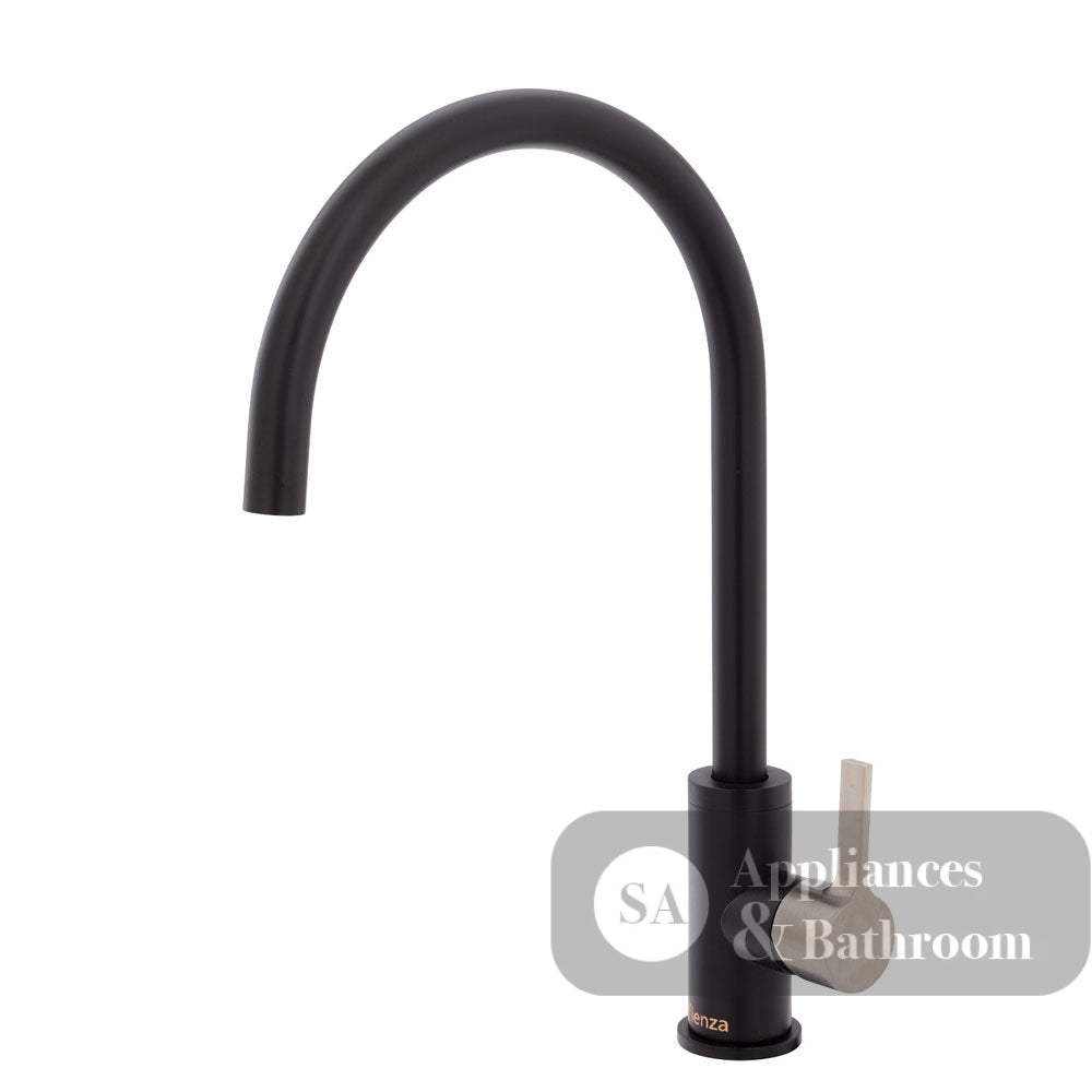 Fienza Sansa Sink Mixer - Matte Black - Matte Black / Brushed Nickel - Kitchen Mixer Taps