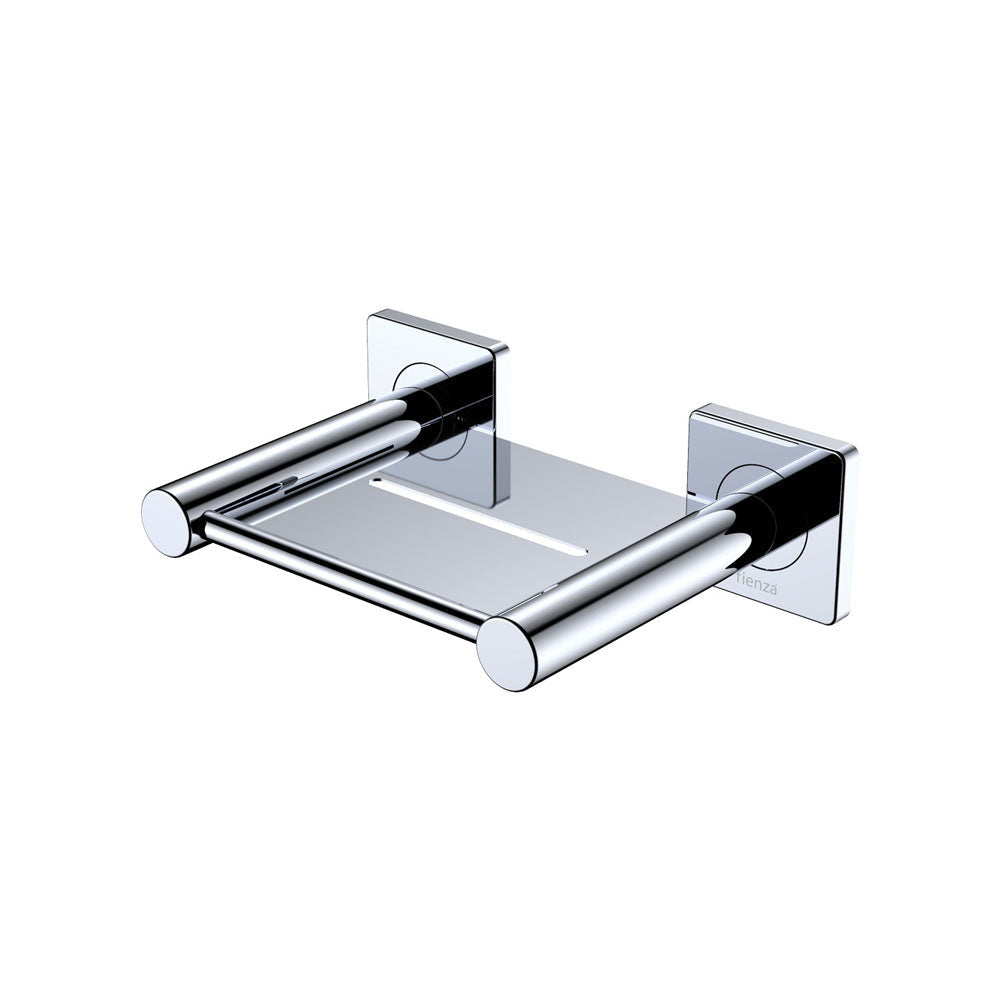 Fienza Sansa Soap Shelf 83206 - Chrome - Robe Hooks