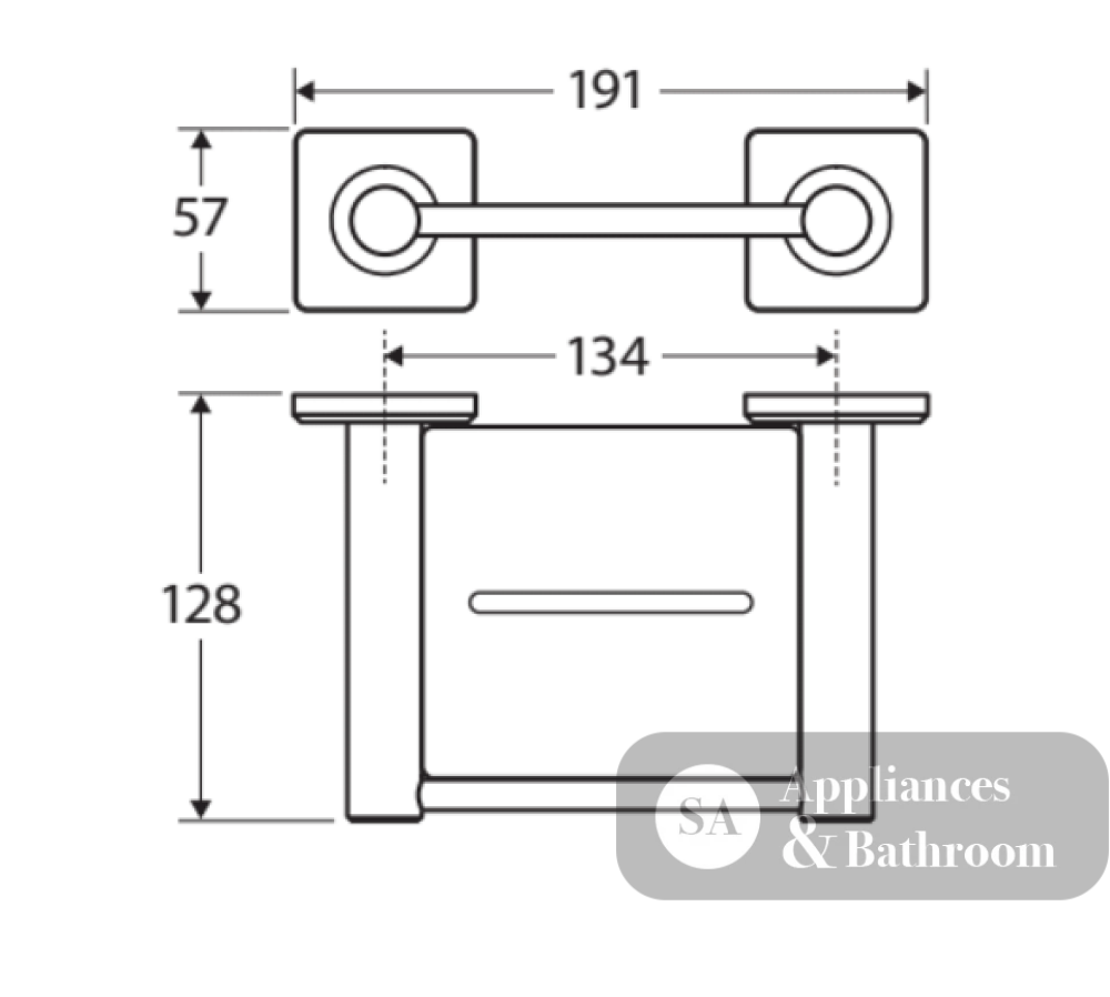 Fienza Sansa Soap Shelf 83206 - Chrome - Robe Hooks